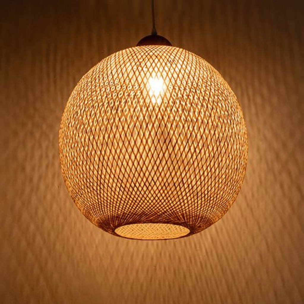 Lucy Woven Round Bamboo Pendant Light