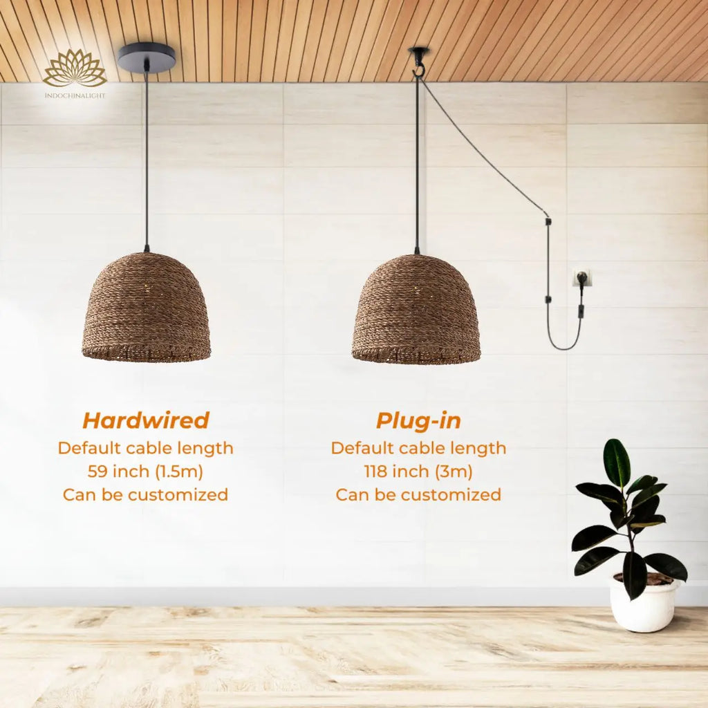 Lydia Wabi Sabi Wicker Pendant Light