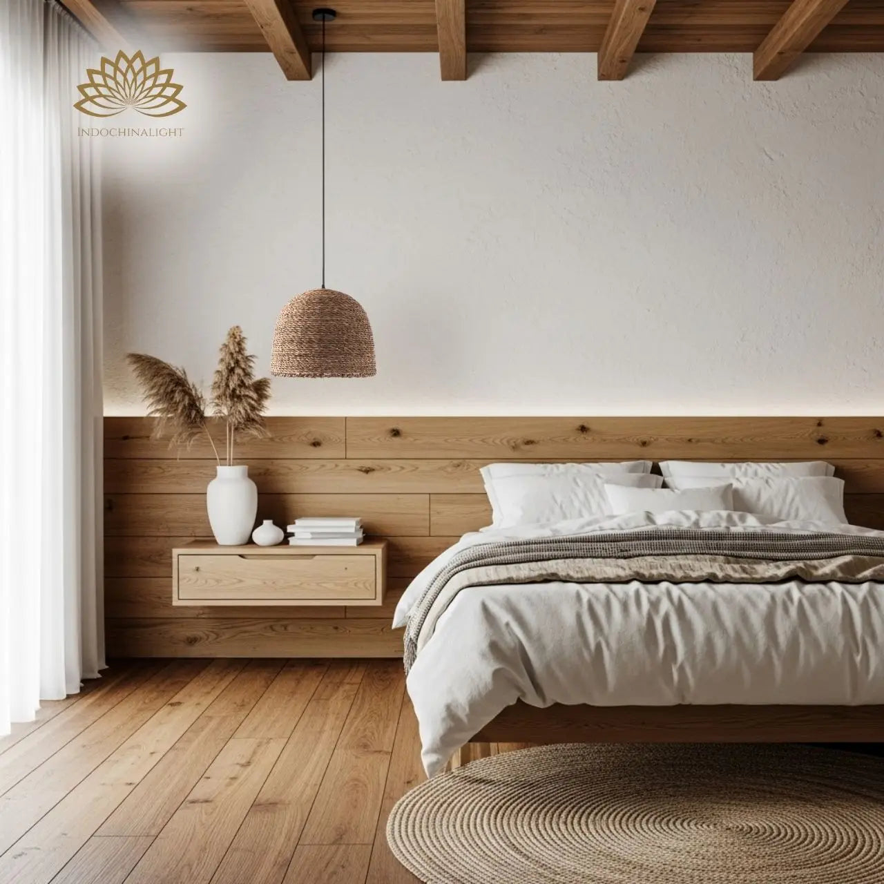 Lydia Wabi Sabi Wicker Pendant Light