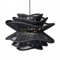 Made Goods Alondra Black Wavy Rattan Pendant Light