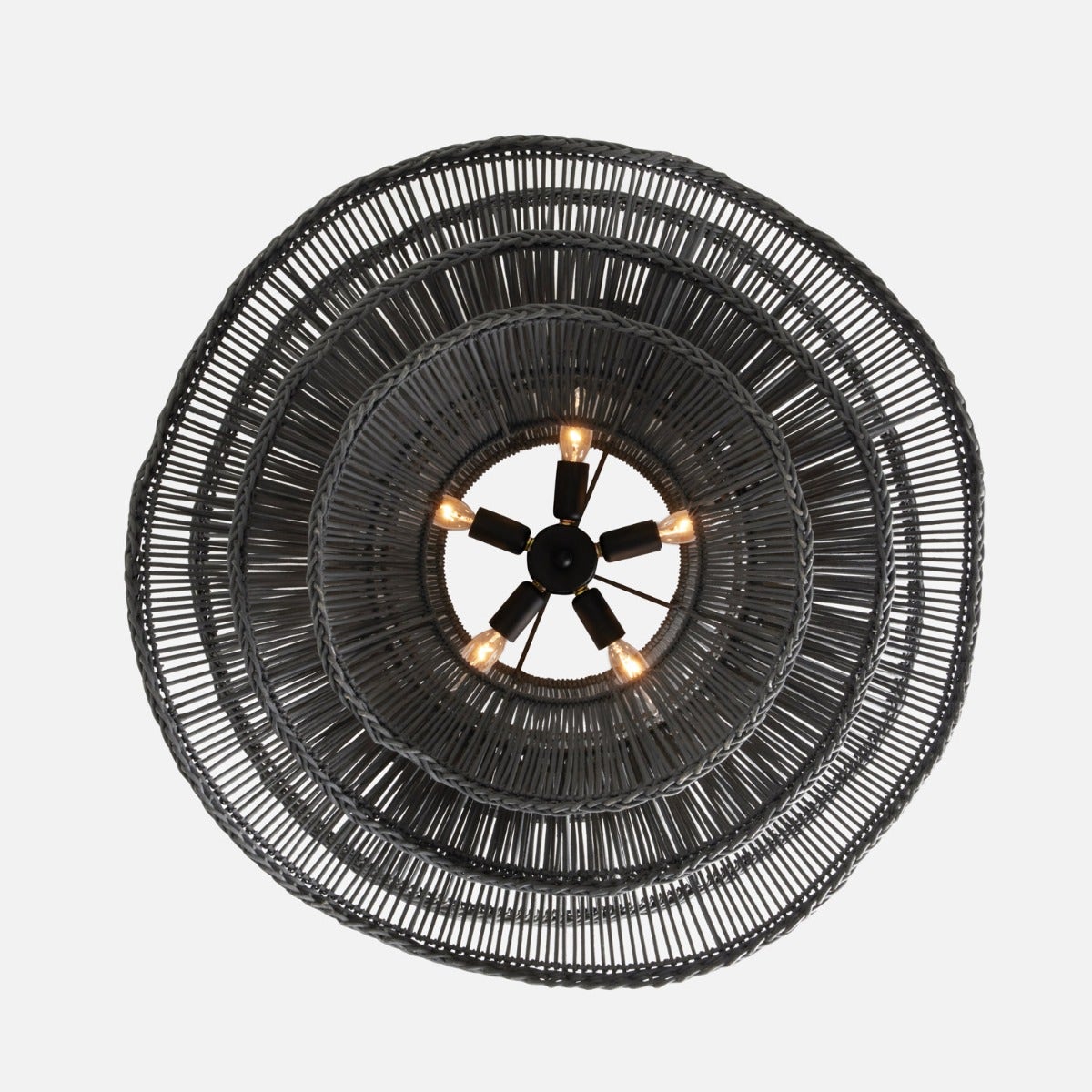 Made Goods Alondra Black Wavy Rattan Pendant Light