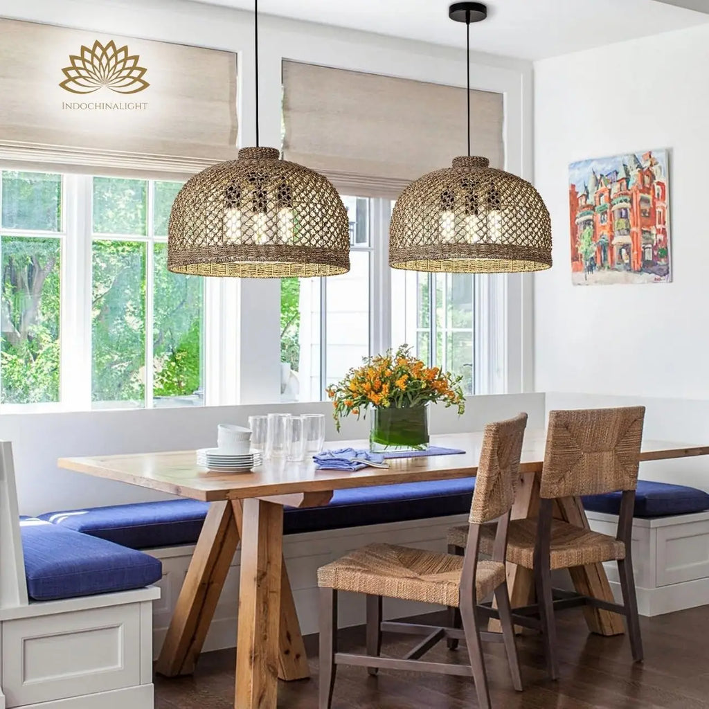 Magnolia Wabi Sabi Large Wicker Pendant Light