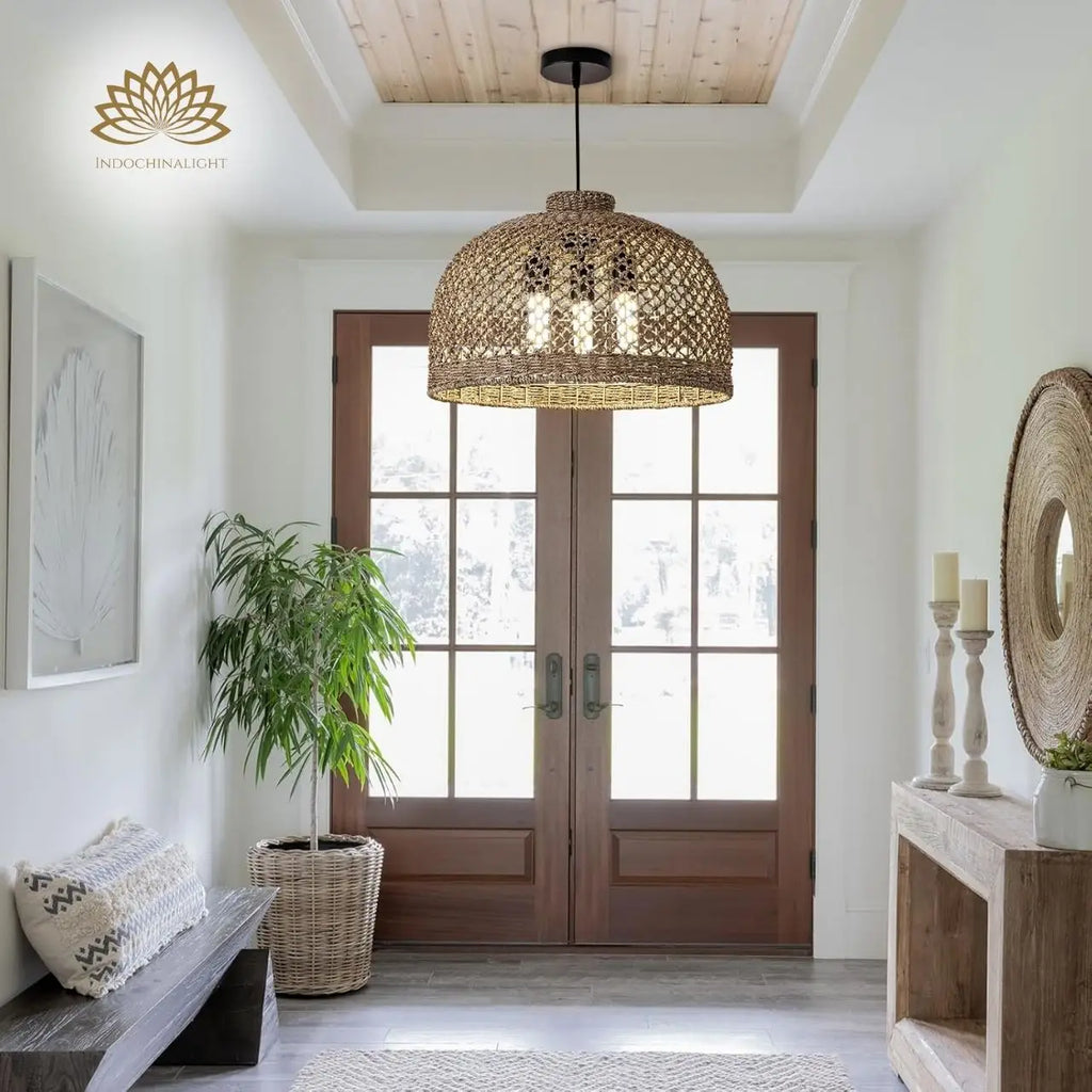 Magnolia Wabi Sabi Large Wicker Pendant Light
