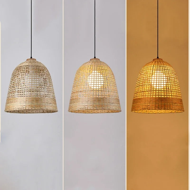 Kirsal Rattan Basket Pendant Light Shade - Cluster Hanging