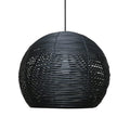 Manor Brook Verona Small Black Rattan Pendant Light