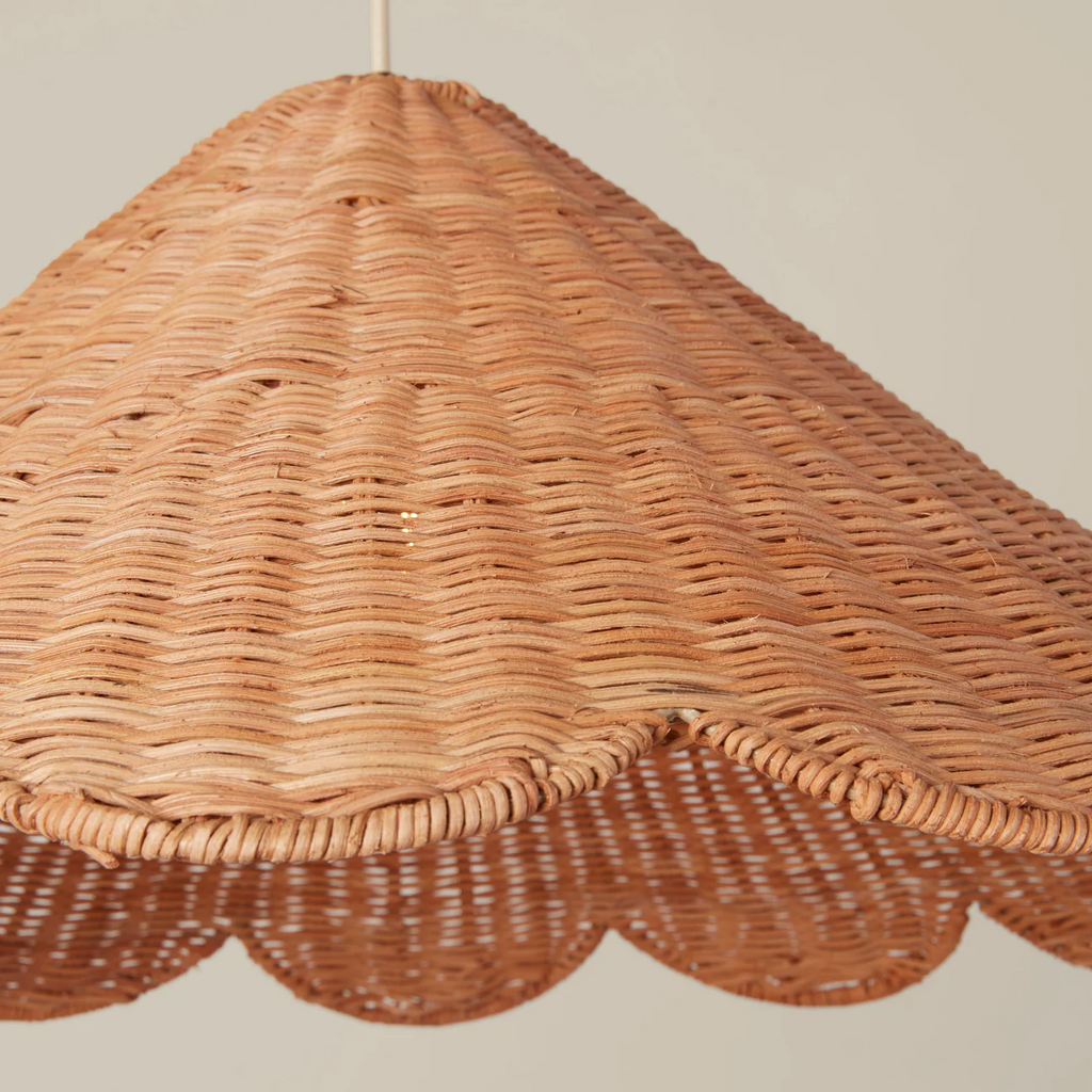 Maude Rattan Scallop Pendant Light