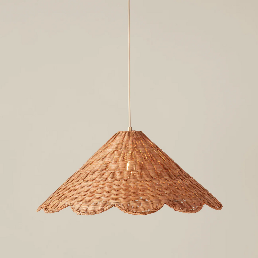 Maude Rattan Scallop Pendant Light