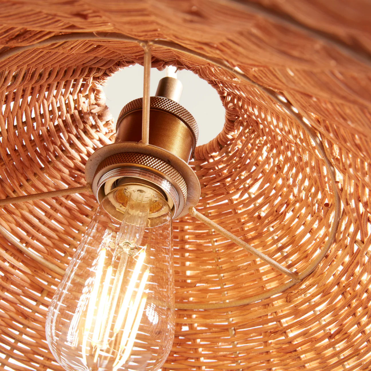 Maude Rattan Scallop Pendant Light