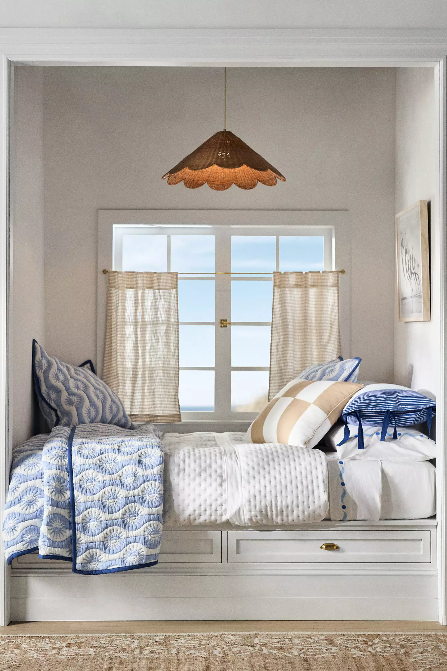 Maude Rattan Scallop Pendant Light