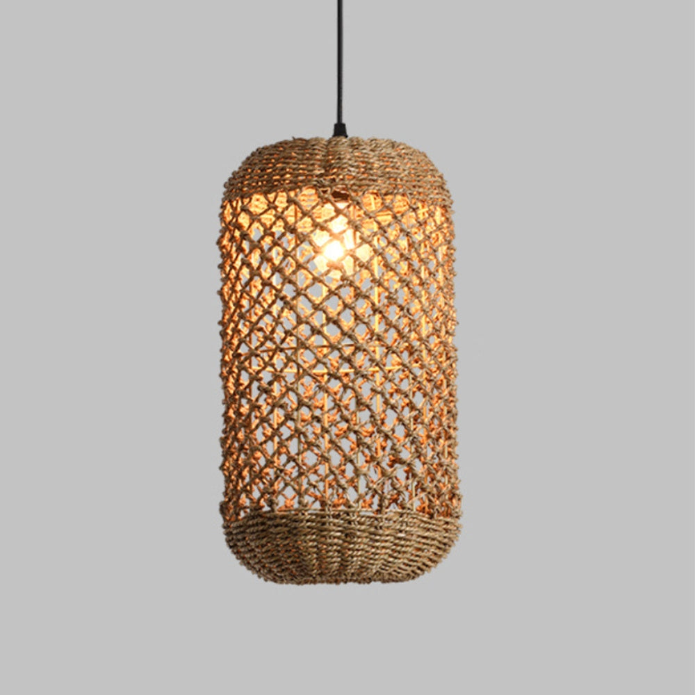 Meredith Basket Wicker Woven Pendant Light
