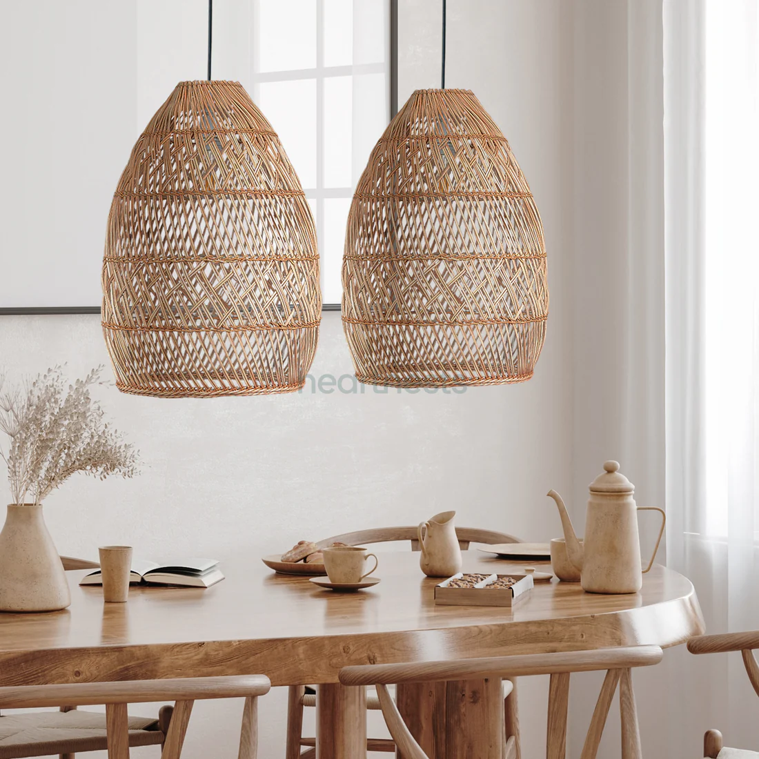 Minna Boho Woven Rattan Pendant 1-Light