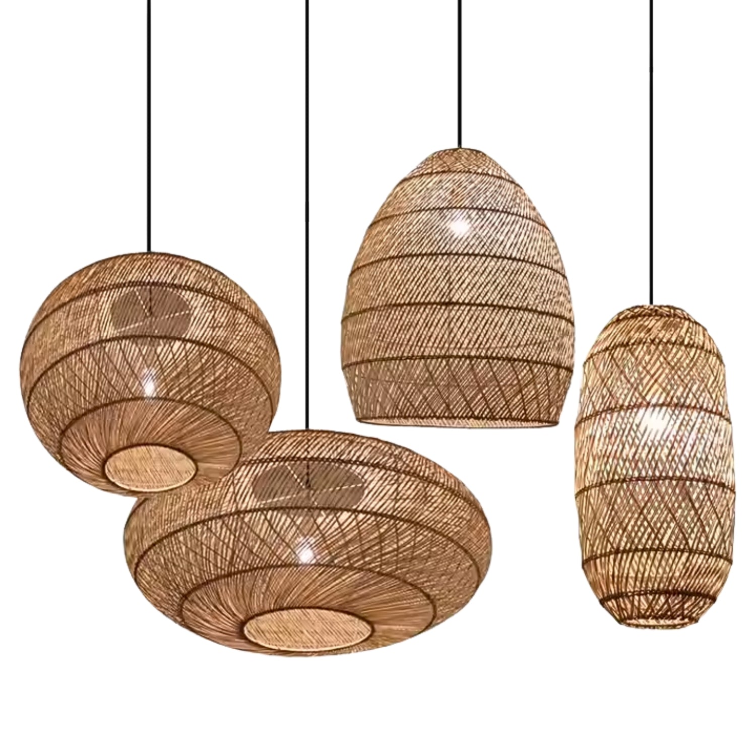 Minna Boho Woven Rattan Pendant 1-Light