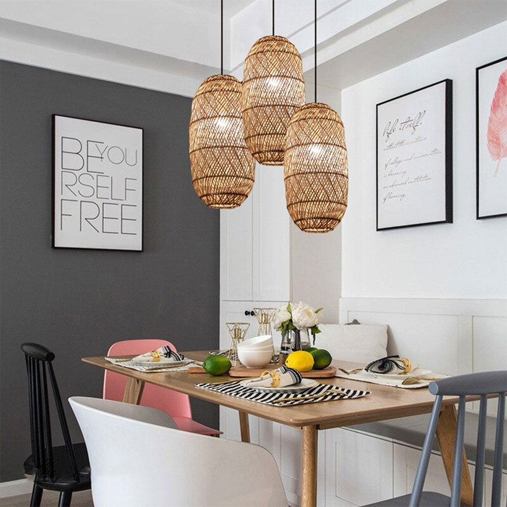 Minna Boho Woven Rattan Pendant 1-Light