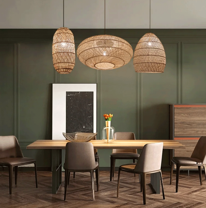 Minna Boho Woven Rattan Pendant 1-Light