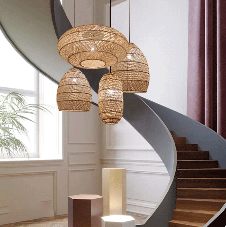 Minna Boho Woven Rattan Pendant 1-Light
