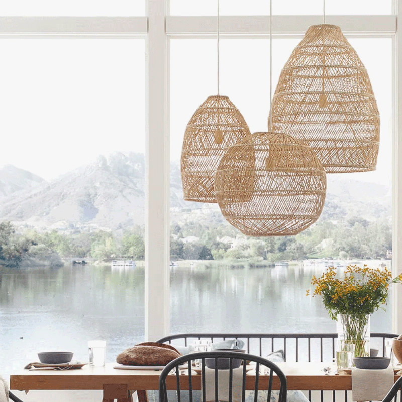Minna Boho Woven Rattan Pendant 1-Light