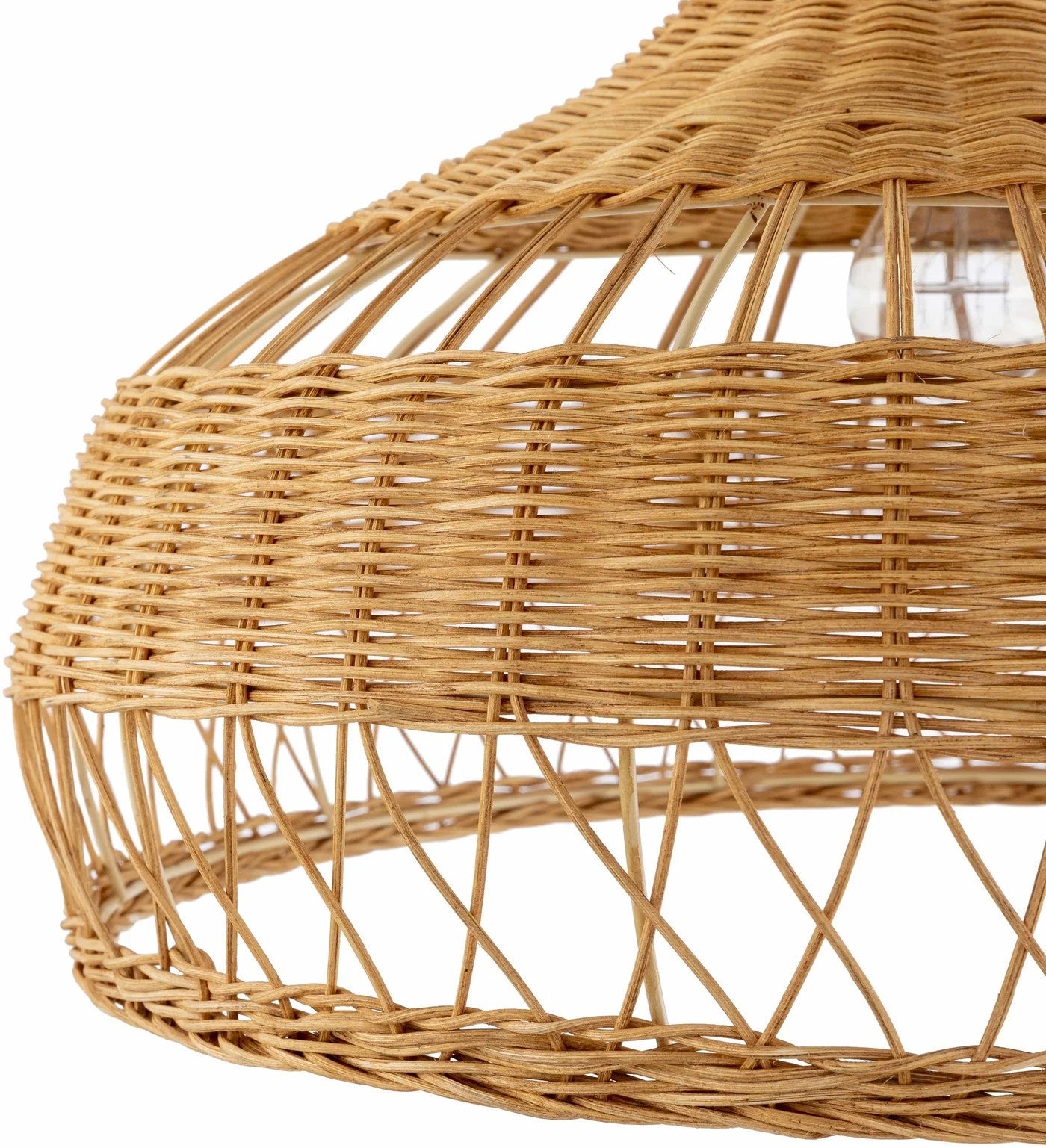 Moijabana Black Woven Wicker Rattan Dome Basket Pendant Light