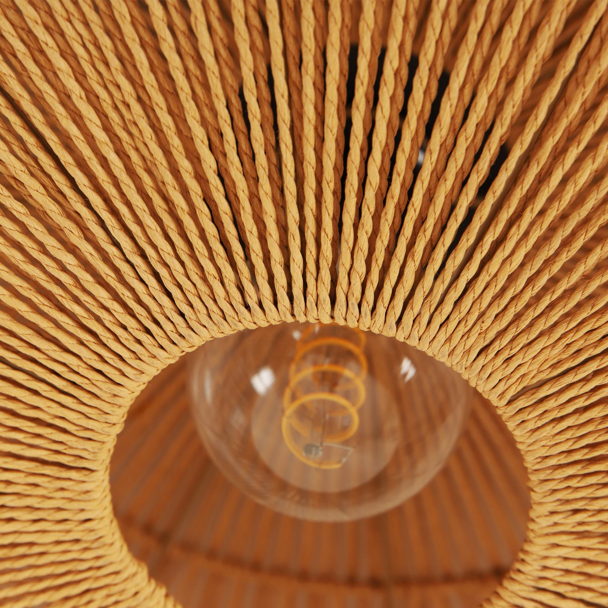 Monike Classic Rattan Drum Light - Flush Mount