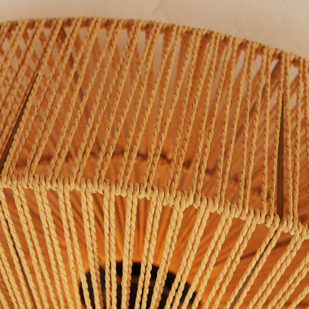 Monike Classic Rattan Drum Light - Flush Mount