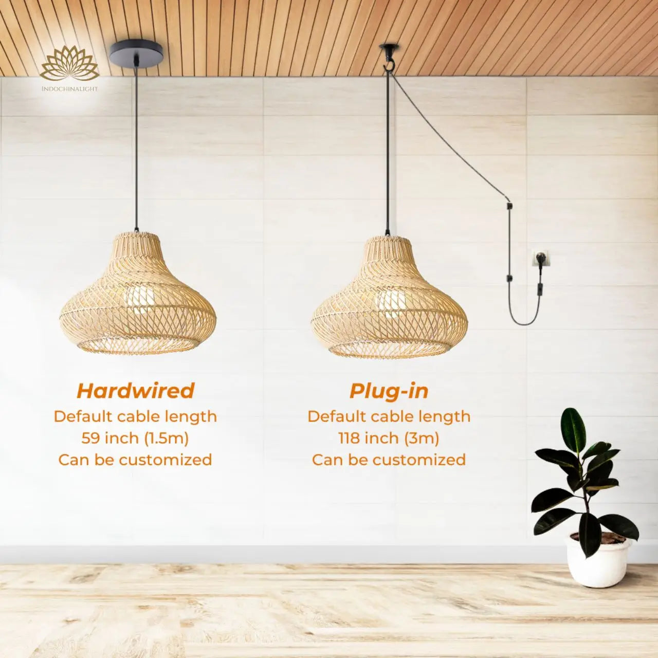Dakota Natural Rattan Dome Pendant Light