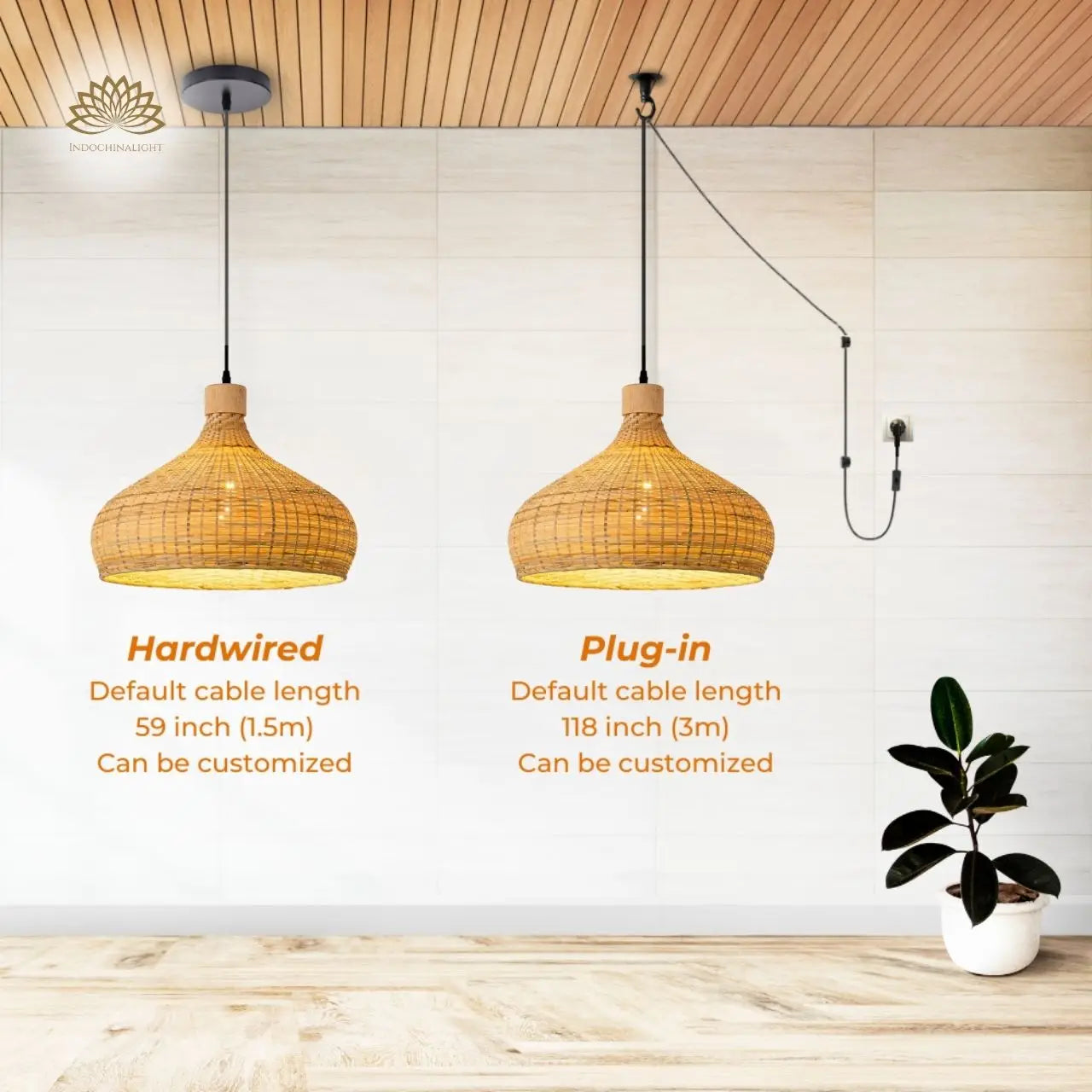 Rasa Bamboo Wicker Dome Pendant Light
