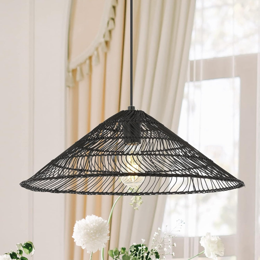 Nova Black Rattan Pendant Light