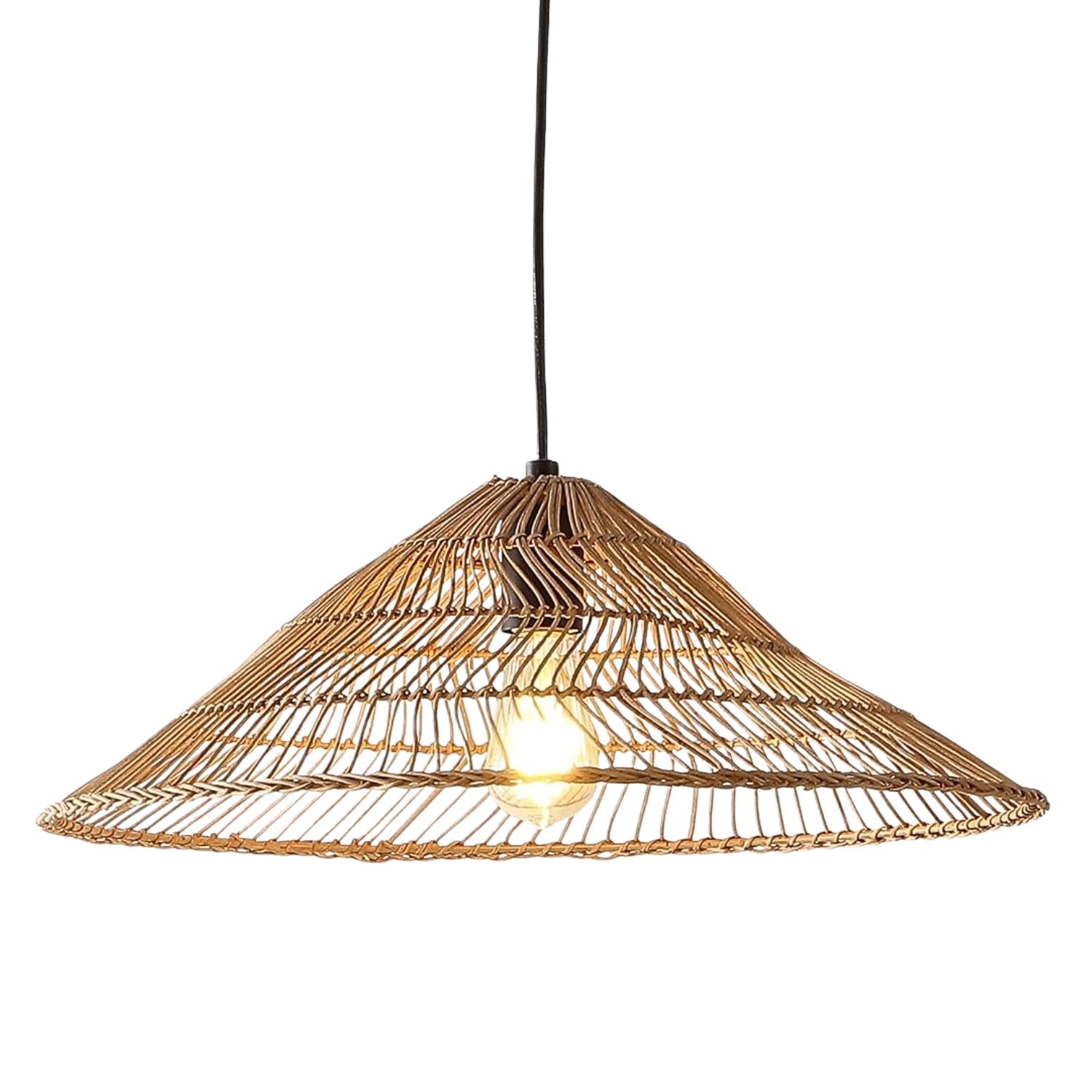 Nova Black Rattan Pendant Light