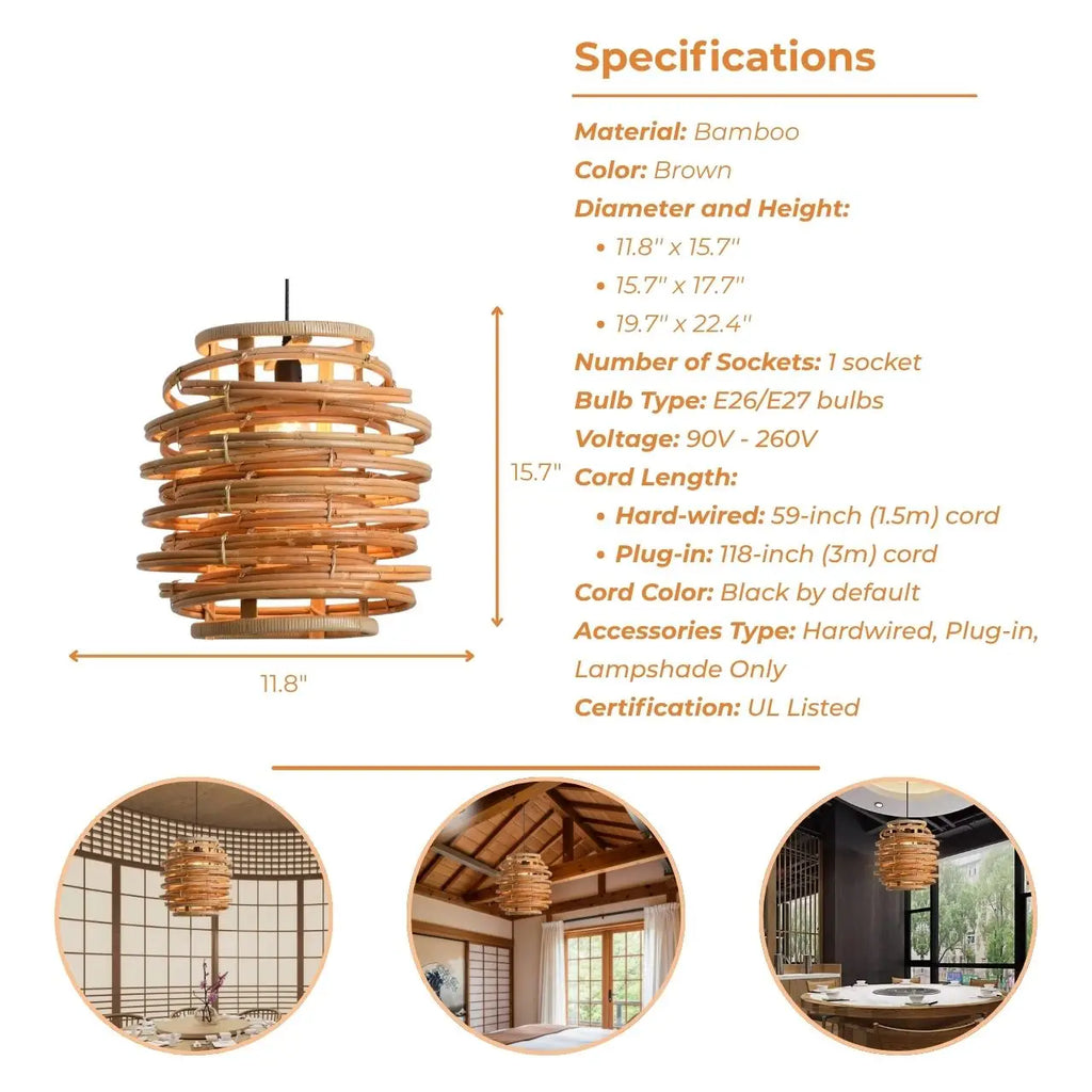Oriana Grass Bamboo Pendant Light