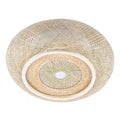 Oukaning Large Round Bamboo Pendant Light – Flush Mount Shade