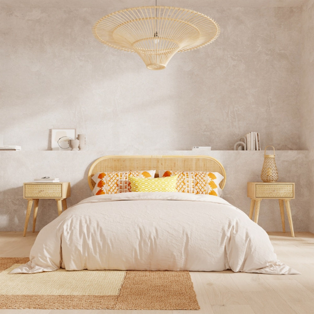 Junita Wabi Sabi Wide Saucer Extra Large Rattan Ceiling Light