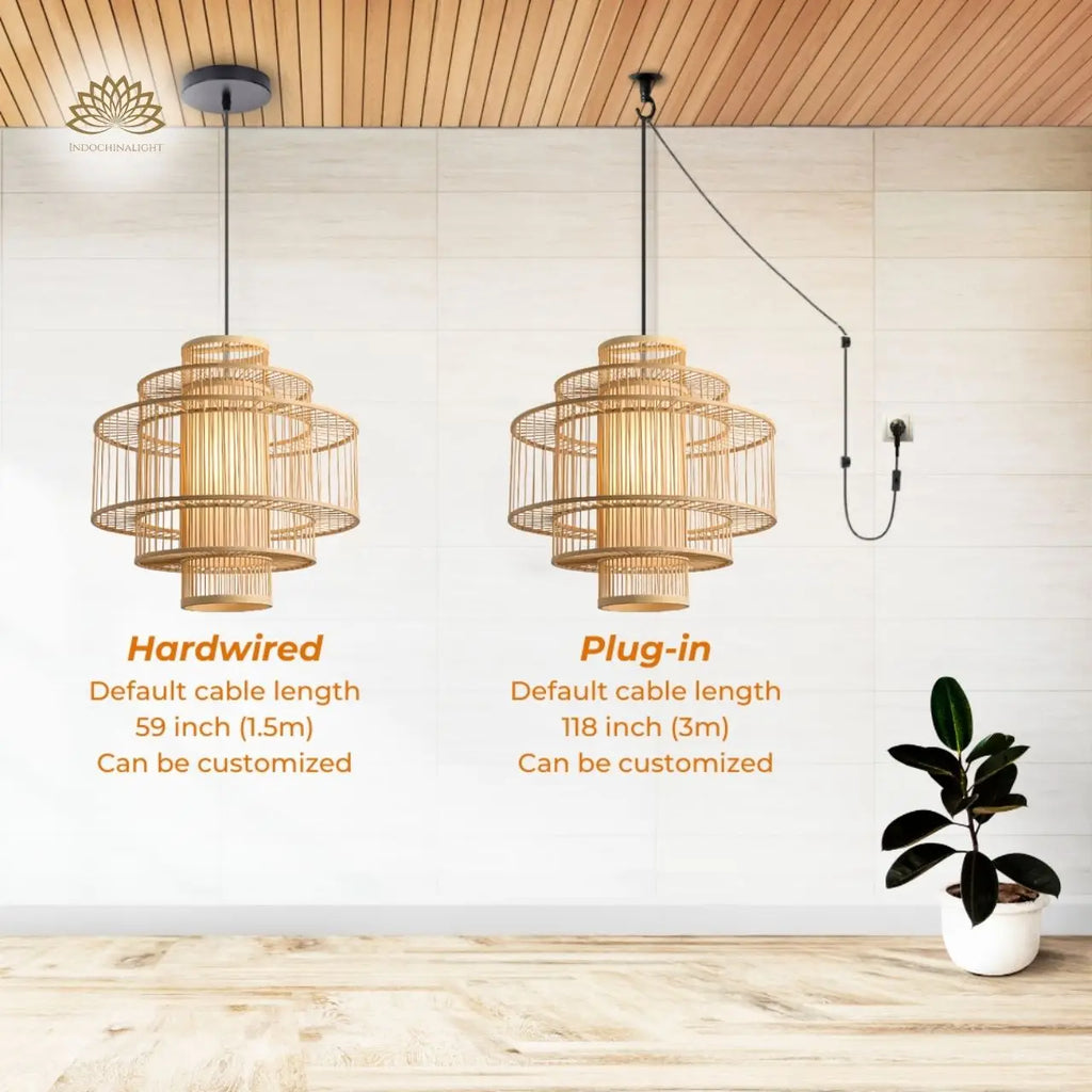 Parren Japanese Bamboo Pendant Light