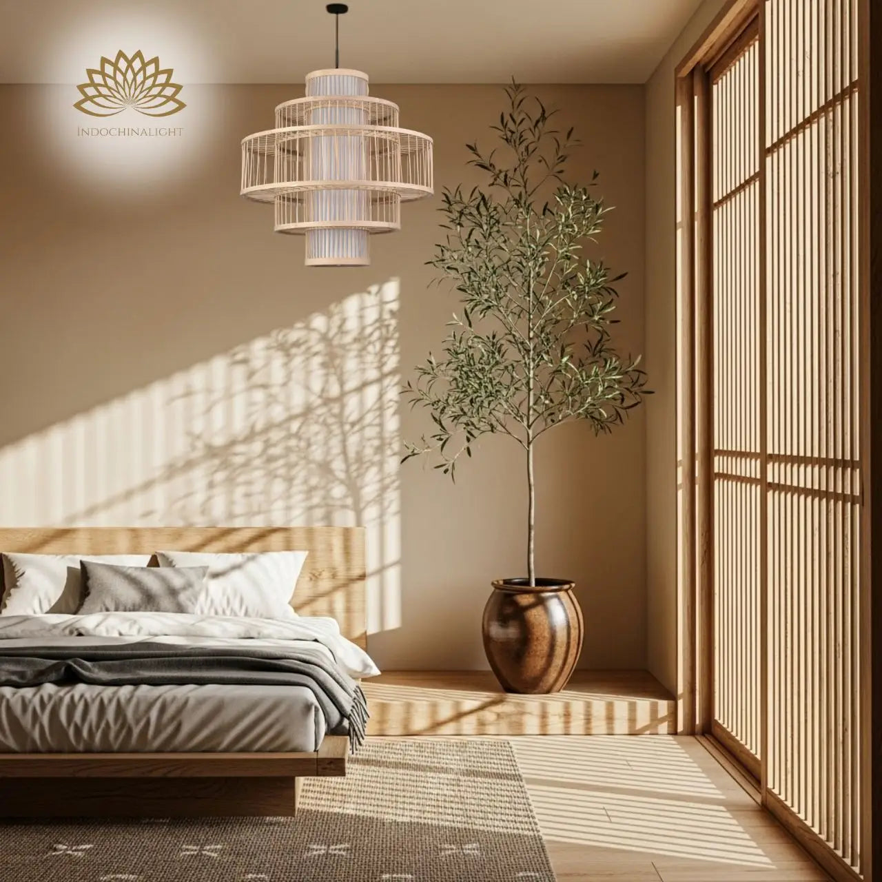 Parren Japanese Bamboo Pendant Light