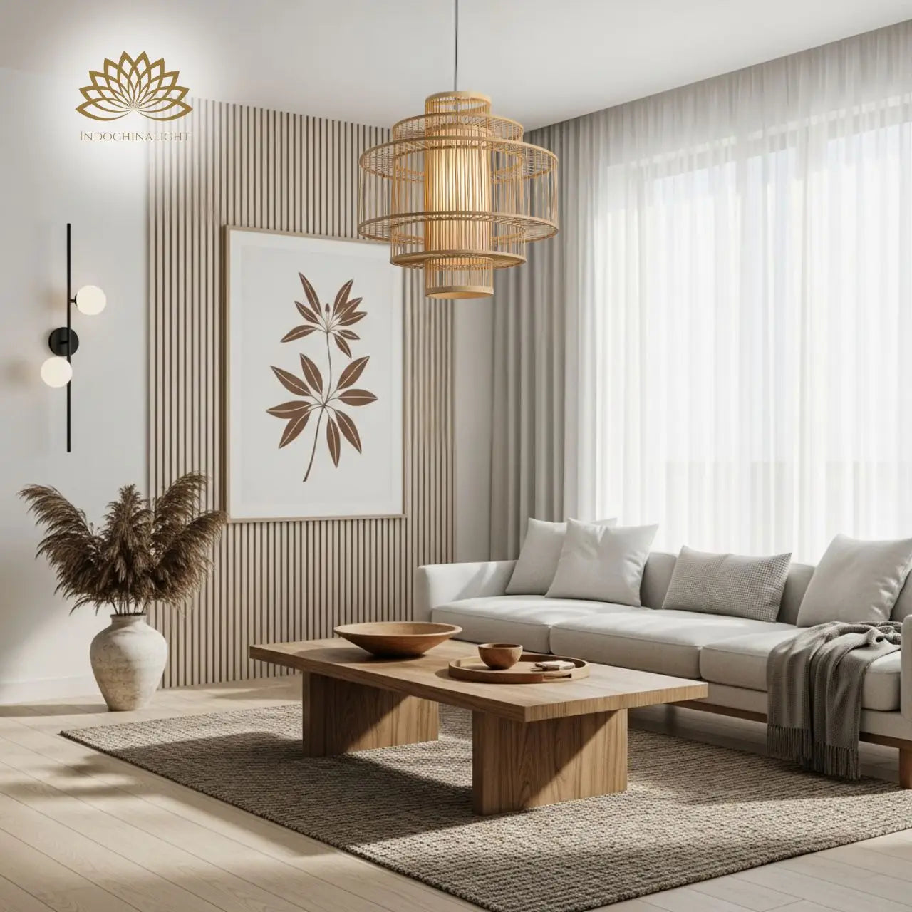 Parren Japanese Bamboo Pendant Light