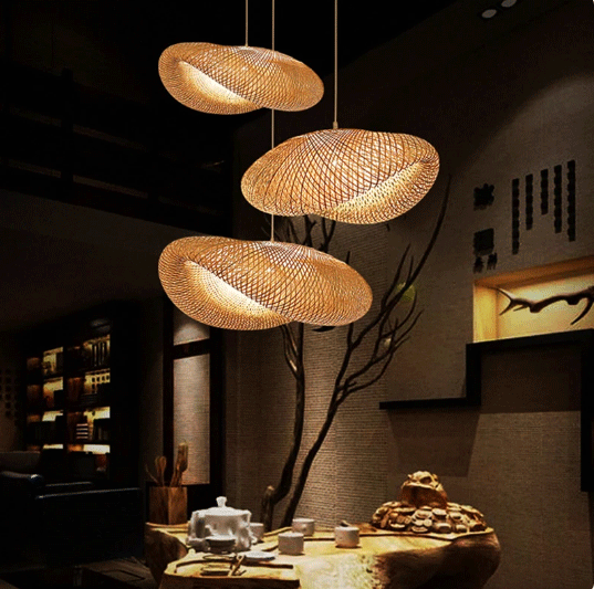 Pattranan Wabi Sabi Bamboo Woven Pendant Light