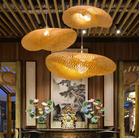 Pattranan Wabi Sabi Bamboo Woven Pendant Light