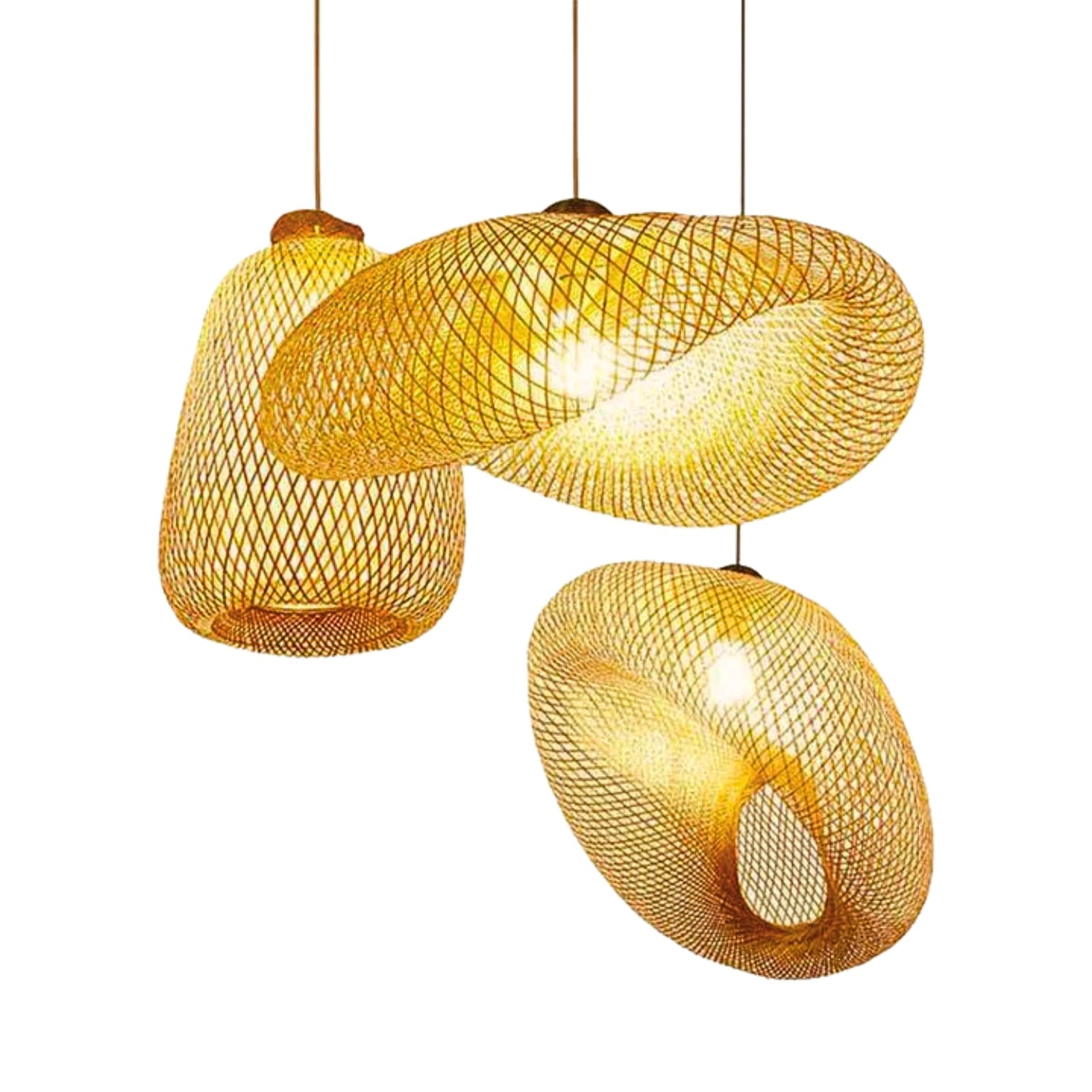 Pattranan Wabi Sabi Bamboo Woven Pendant Light