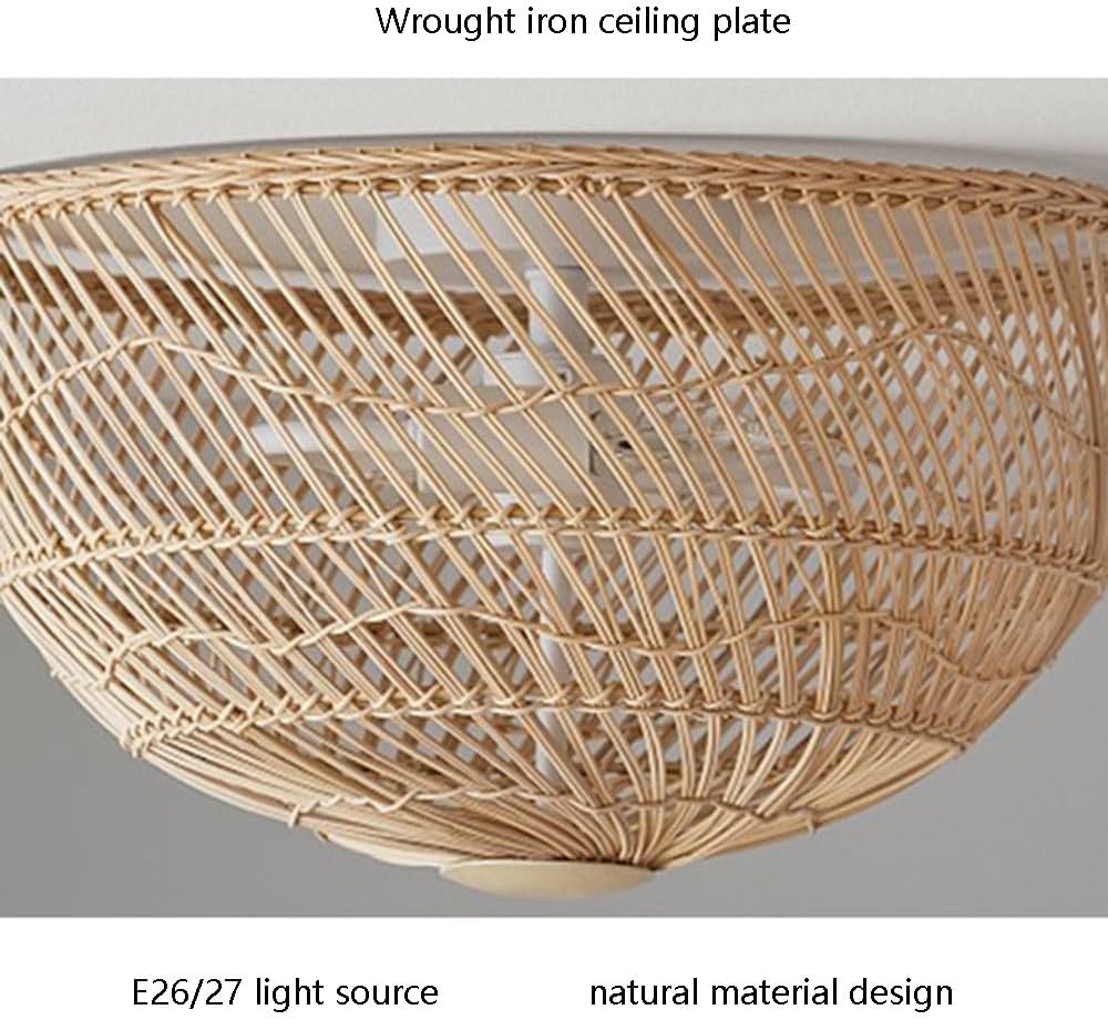 Pottery Barn White Dome Rattan Light Fixture
