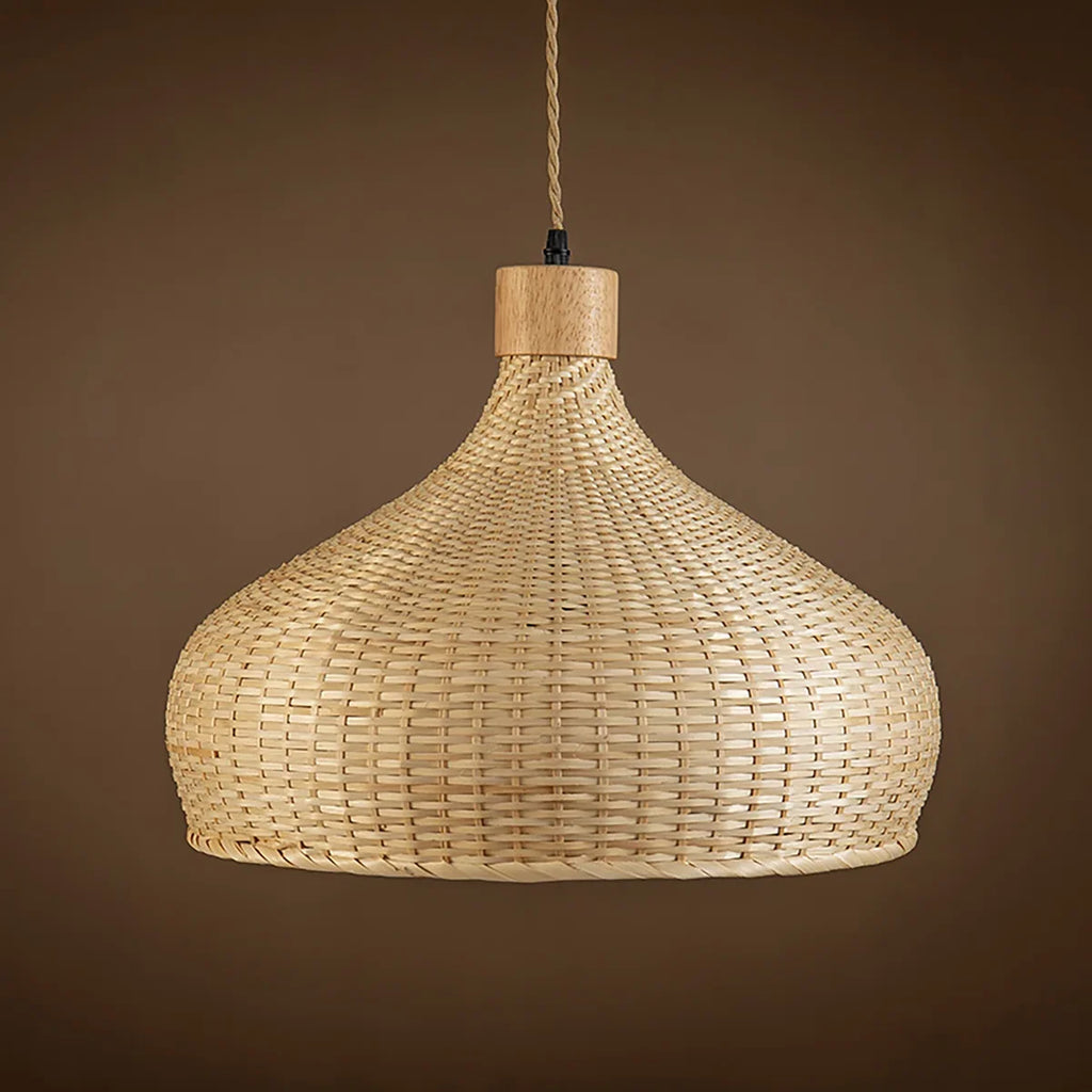 Rasa Bamboo Wicker Dome Pendant Light