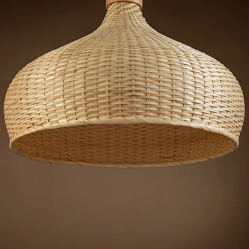 Rasa Bamboo Wicker Dome Pendant Light