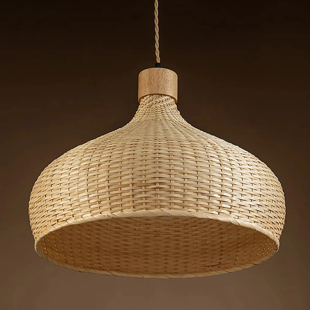 Rasa Bamboo Wicker Dome Pendant Light