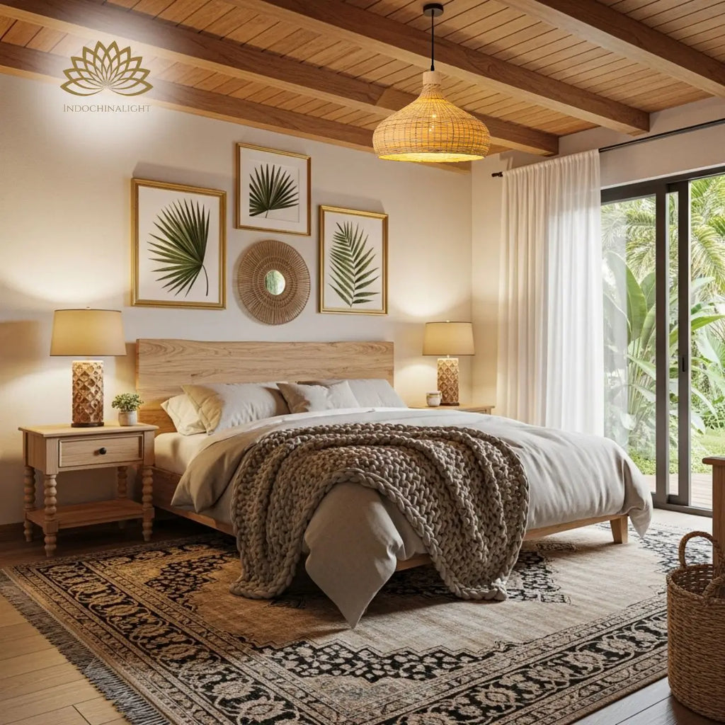 Rasa Bamboo Wicker Dome Pendant Light