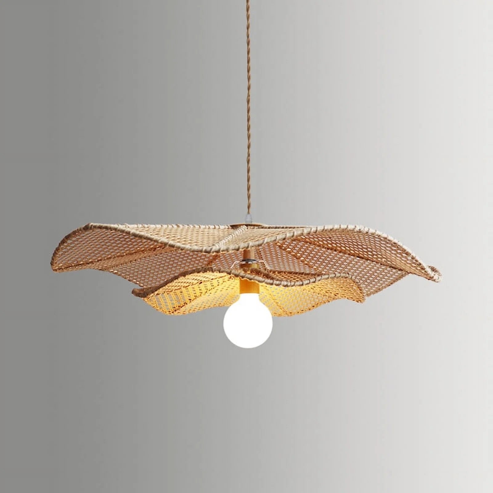 Lotus Leaf Rattan Pendant Light