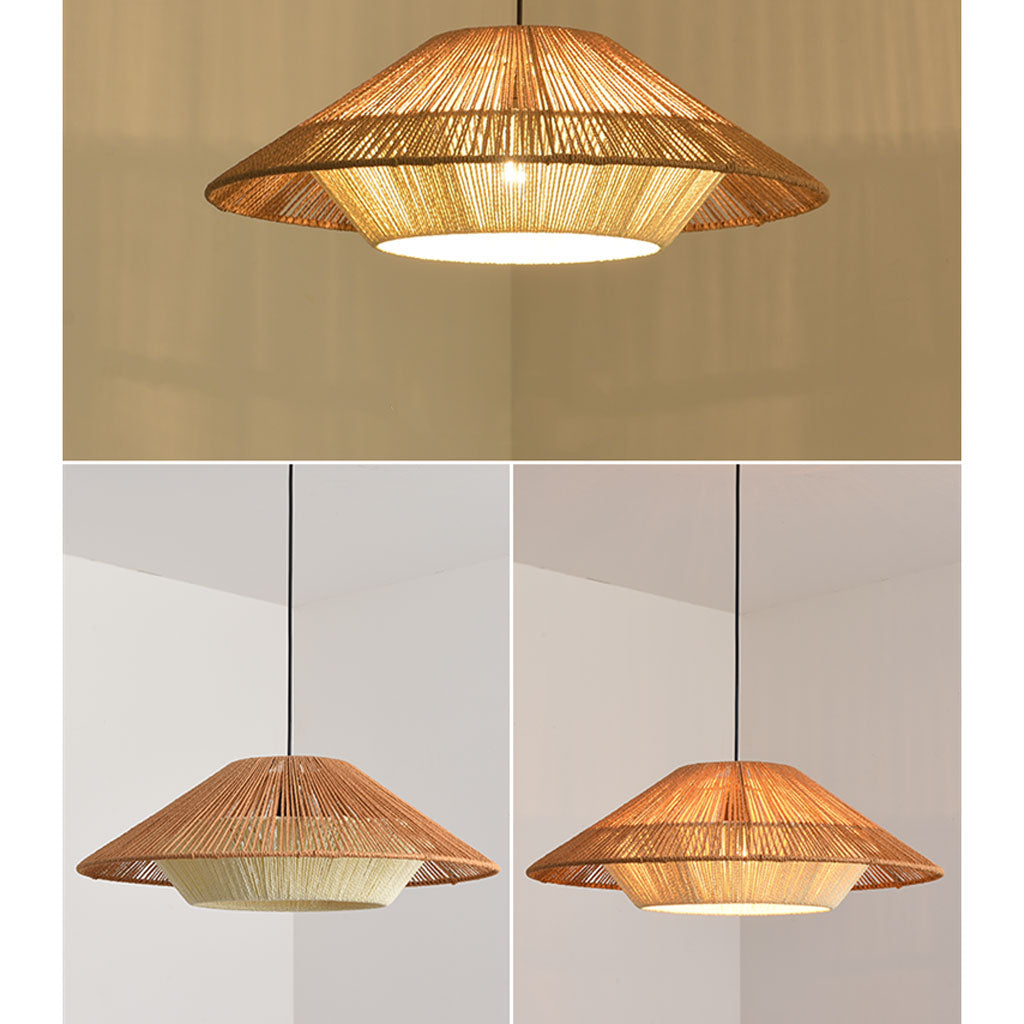 Vintage Wabi Sabi Hemp Rope Pendant Light