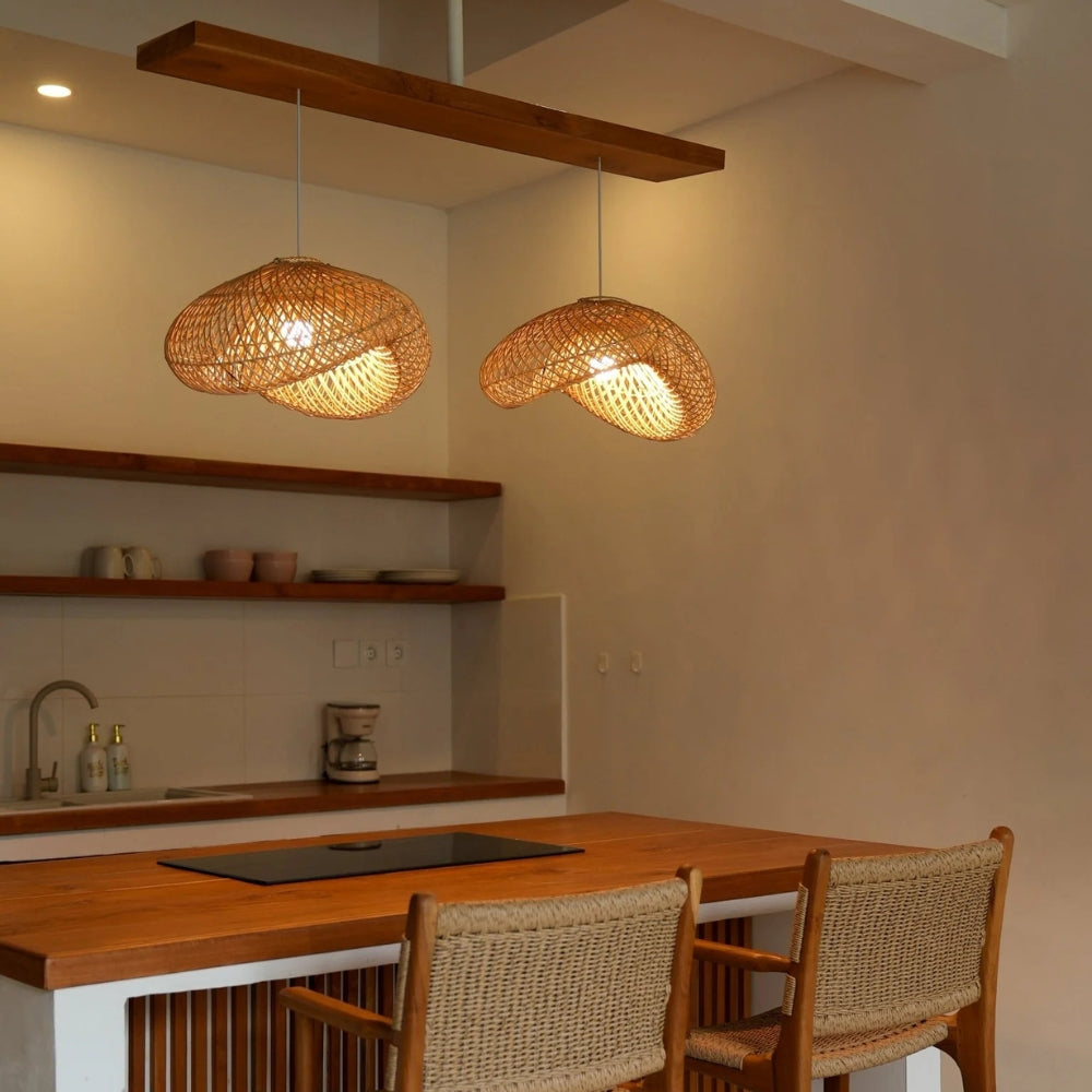 Generis Wabi Sabi Wave Rattan Pendant Light