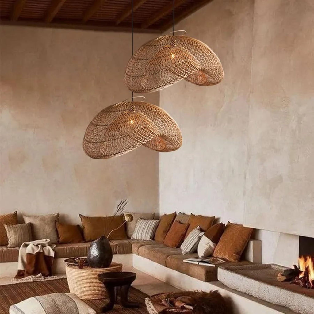 Generis Wabi Sabi Wave Rattan Pendant Light