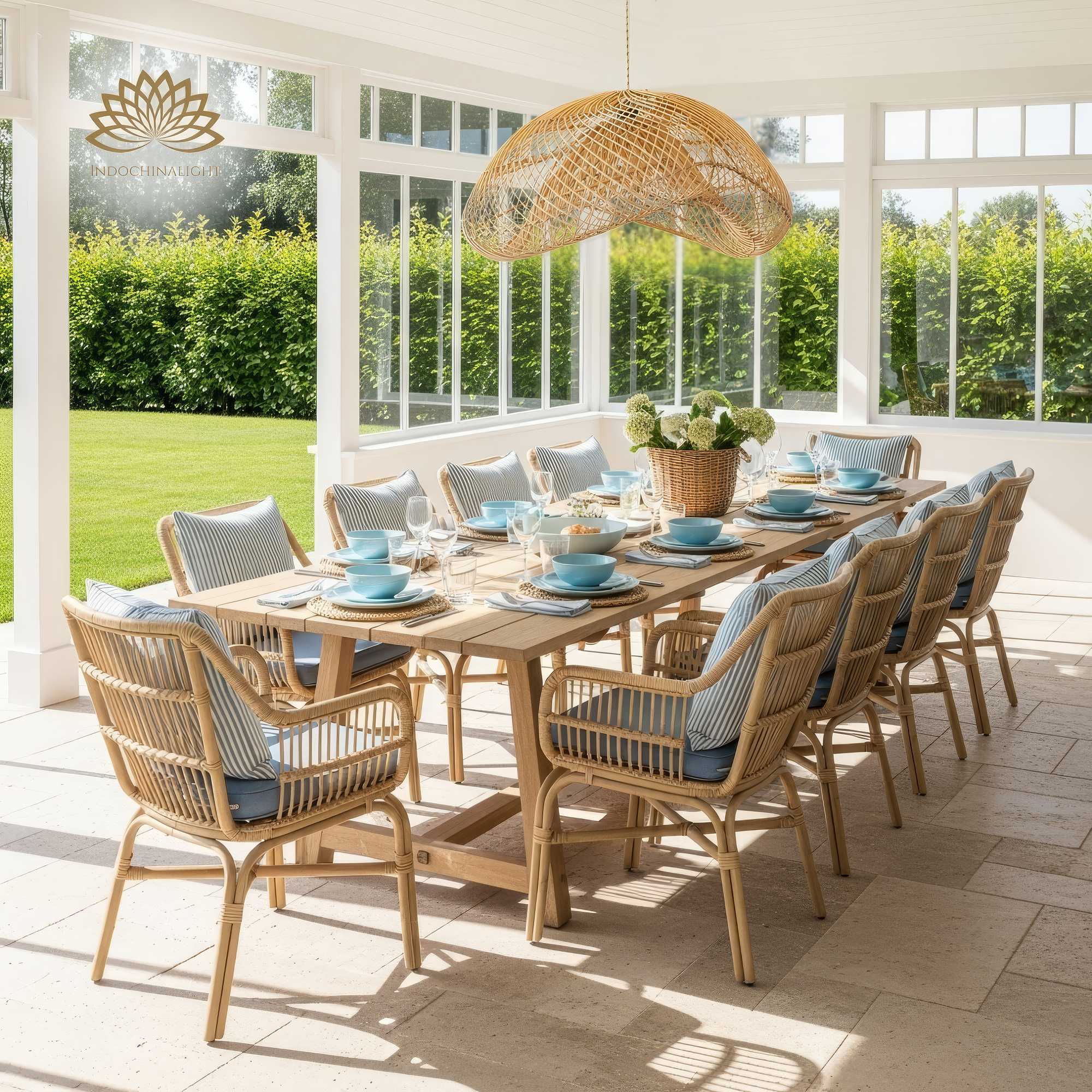 Generis Wabi Sabi Wave Rattan Pendant Light