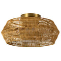 Rennnsan Boho Rattan Wicker Drum Light - Semi Flush Mount