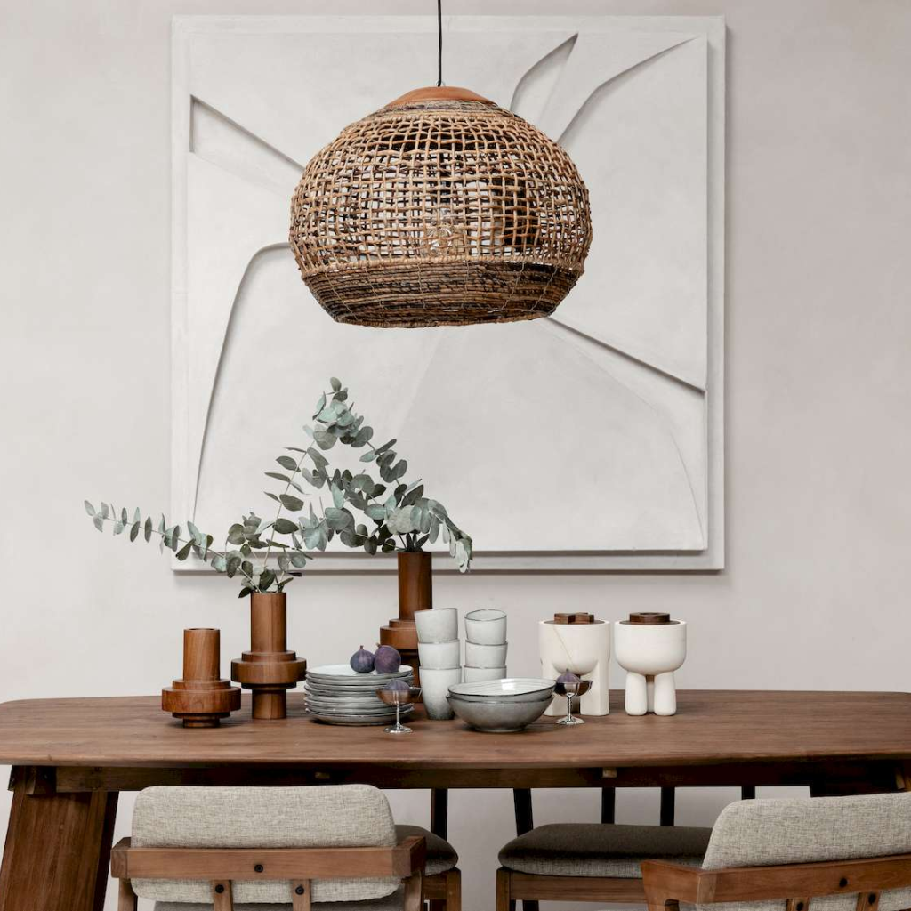 Rustic Globe Woven Pendant Light