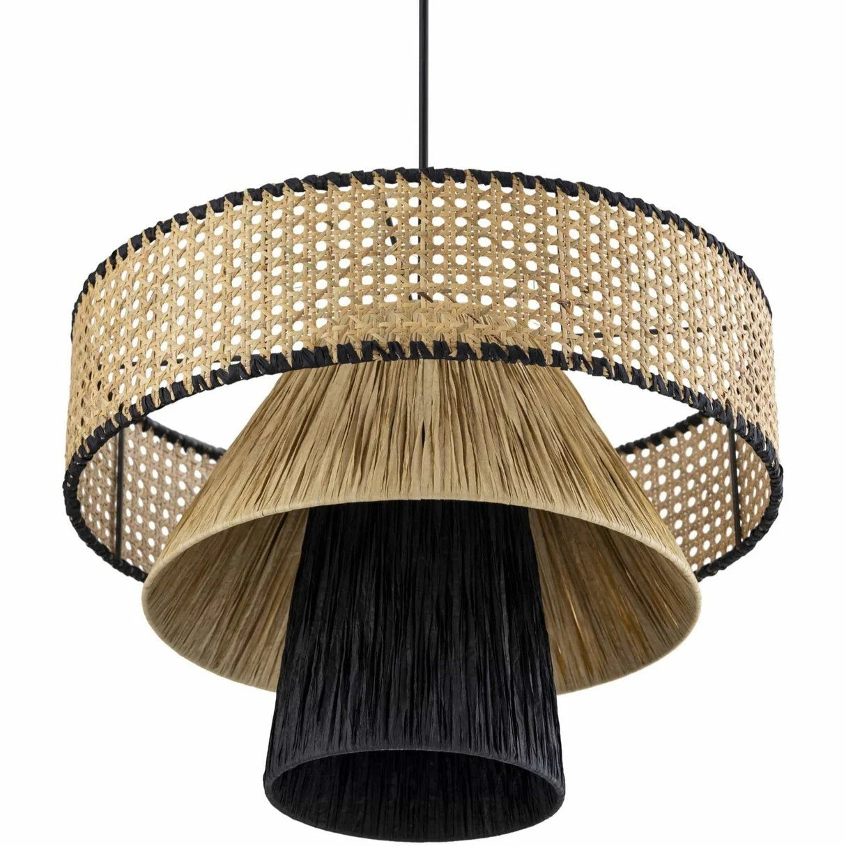 Rylie Rattan Black Pendant Light