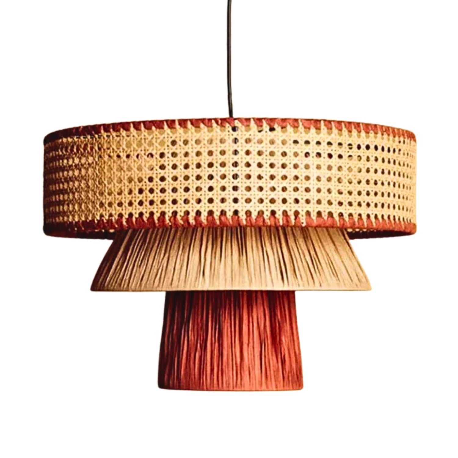 Rylie Rattan Black Pendant Light